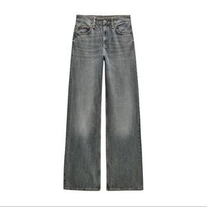 ZARA Gray & Blue Flare Wide Leg Jeans - Size 2 (EUR 34)